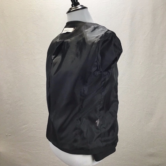 Calvin Klein Zipper Blazer Jacket Black Silver 6 - Picture 6 of 8